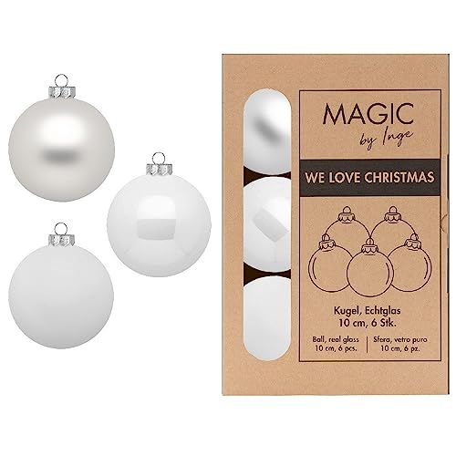 Kugel Just White - WE Love Christmas - Magic by Inge - 6 Stück / 10cm von Inge-glas
