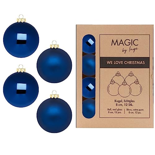 Kugel Midnight blue - WE Love Christmas - Magic by Inge - 12 Stück / 8cm von Inge-glas