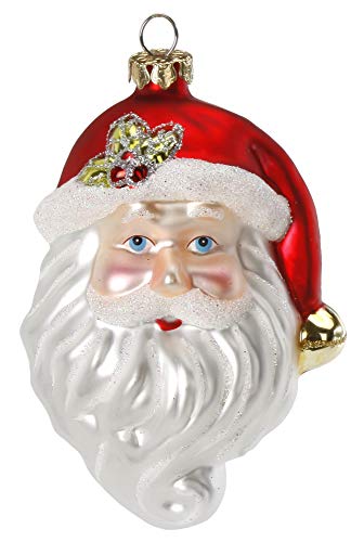 MAGIC Weihnachtskugeln Christbaumschmuck Glas Weihnachtsmann Kopf 9.5cm von Inge-glas