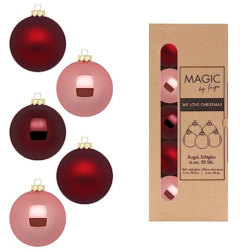 Weihnachtsbaumkugeln-Inge Glas-Vintage Rose-6cm-20 Stück von Inge-glas