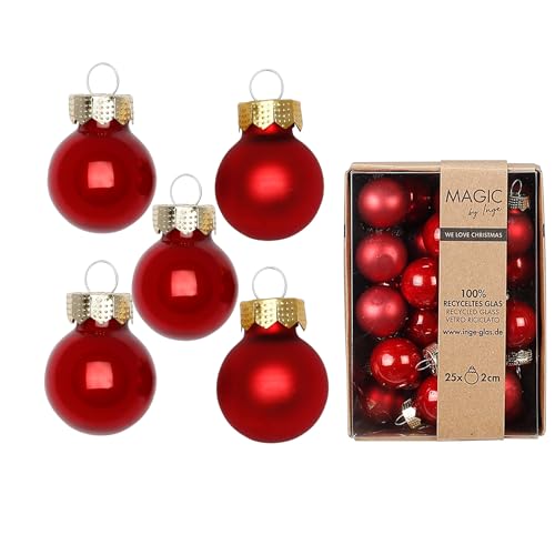 Weihnachtskugeln Glas 2cm 25 Stück - matt & glänzend - Mini Christbaumkugeln Weihnachtsbaumkugeln für Weihnachten - Christbaumschmuck & Weihnachtsbaumschmuck - Classic Chianti Weihnachtskugeln Glas 2cm 25 Stück - matt & glänzend - Mini Christbaumkugeln Weihnachtsbaumkugeln für Weihnachten - Christbaumschmuck & Weihnachtsbaumschmuck - Classic Chianti von Inge-glas
