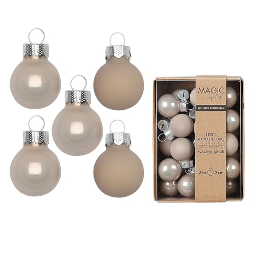 Weihnachtskugeln Glas 2cm 25 Stück - matt & glänzend - Mini Christbaumkugeln Weihnachtsbaumkugeln für Weihnachten - Christbaumschmuck & Weihnachtsbaumschmuck Taupe - Fine Alabaster Weihnachtskugeln Glas 2cm 25 Stück - matt & glänzend - Mini Christbaumkugeln Weihnachtsbaumkugeln für Weihnachten - Christbaumschmuck & Weihnachtsbaumschmuck Taupe - Fine Alabaster von Inge-glas