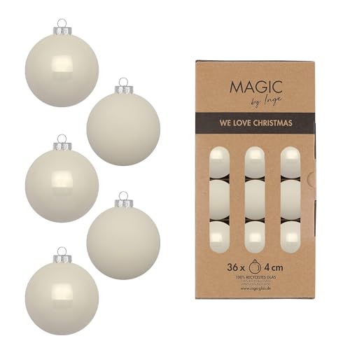 Weihnachtskugeln Glas 4cm 36 Stück - matt & glänzend - Kleine Christbaumkugeln Weihnachtsbaumkugeln für Weihnachten - Christbaumschmuck & Weihnachtsbaumschmuck - Blanched Almond Weihnachtskugeln Glas 4cm 36 Stück - matt & glänzend - Kleine Christbaumkugeln Weihnachtsbaumkugeln für Weihnachten - Christbaumschmuck & Weihnachtsbaumschmuck - Blanched Almond von Inge-glas