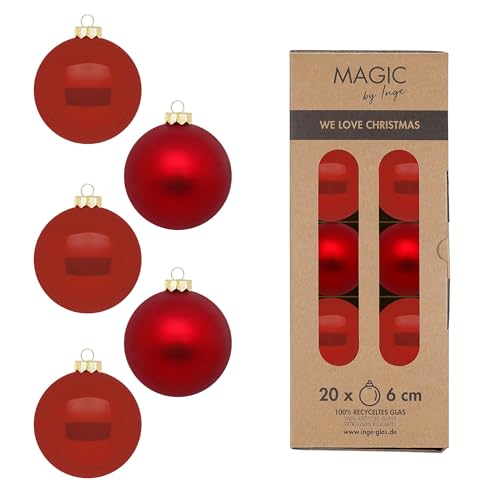 Weihnachtskugeln Glas 6cm 20 Stück - matt & glänzend - Christbaumkugeln Weihnachtsbaumkugeln für Weihnachten - Christbaumschmuck & Weihnachtsbaumschmuck Classic Chianti Weihnachtskugeln Glas 6cm 20 Stück - matt & glänzend - Christbaumkugeln Weihnachtsbaumkugeln für Weihnachten - Christbaumschmuck & Weihnachtsbaumschmuck Classic Chianti von Inge-glas