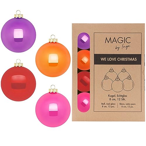 Weihnachtskugeln Glas 8cm x 12 Stück in Kartonbox Christbaumkugeln Set bunt Mix Party Time Weihnachtskugeln Glas 8cm x 12 Stück in Kartonbox Christbaumkugeln Set bunt Mix Party Time von Inge-glas