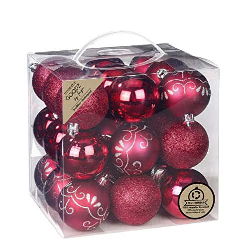 Weihnachtskugeln Kunststoff 6cm 27er Set (Berry Kiss Mix) von Inge-glas