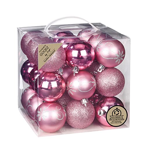 Weihnachtskugeln Kunststoff 6cm 27er Set (Rosa Mix) von Inge-glas