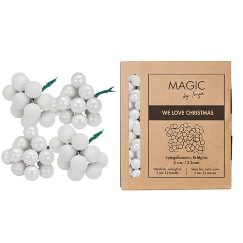Weihnachtskugeln am Draht Glas 2cm x 144 Stück - Spiegelbeeren matt & glänzend - kleine Dekokugeln für Weihnachten - Mini Christbaumschmuck & Weihnachtsdeko Weiß - Pure White Weihnachtskugeln am Draht Glas 2cm x 144 Stück - Spiegelbeeren matt & glänzend - kleine Dekokugeln für Weihnachten - Mini Christbaumschmuck & Weihnachtsdeko Weiß - Pure White von Inge-glas