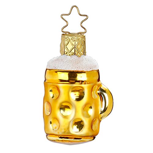 Christbaumschmuck Christbaumhänger Inge-Glas mit Sternenkrönchen, handbemalt und mundgeblasen, Mini-Maßkrug, 5 cm von Ingeglas