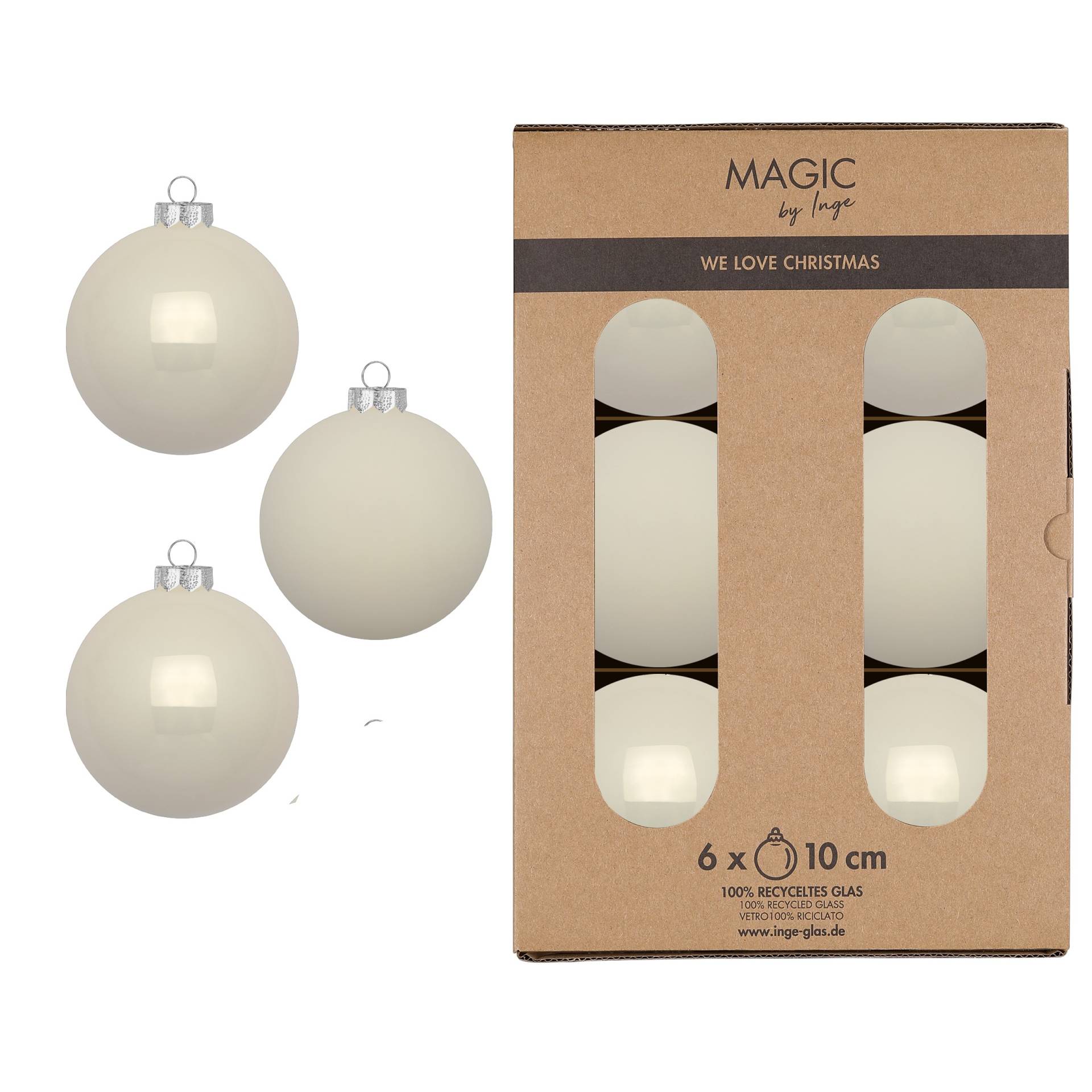 Kugel 10cm in Farbe Blanched Almond () von Inges Christmas Decor