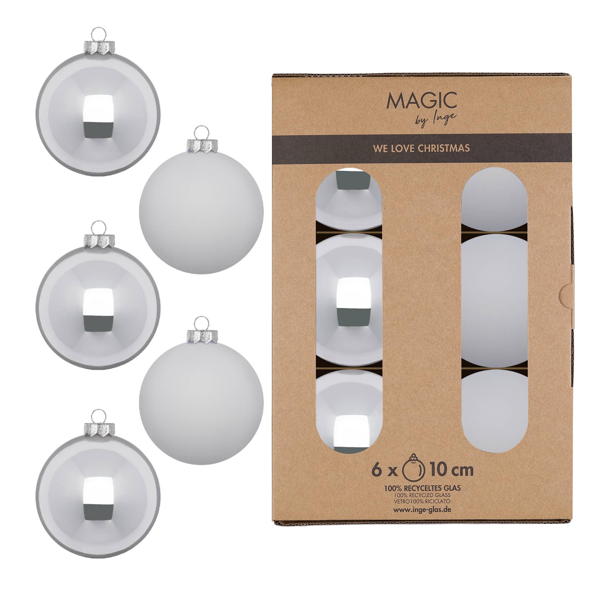 Kugel 10cm in Farbe Snowy Clouds () von Inges Christmas Decor