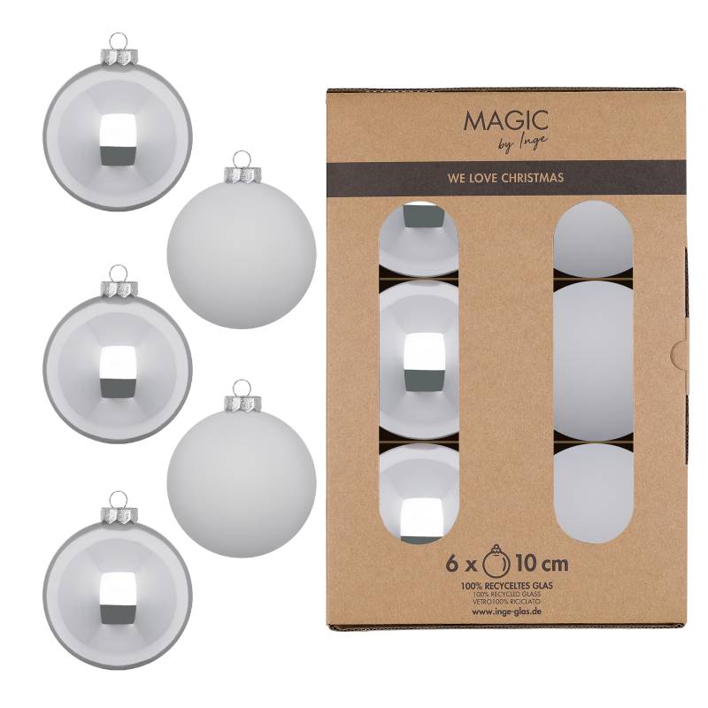 Kugel 10cm in Farbe Snowy Clouds () von Inges Christmas Decor