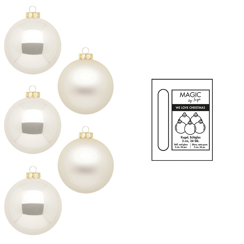 Kugel 3cm in Farbe Champagne (24 Stück/Box) von Inges Christmas Decor