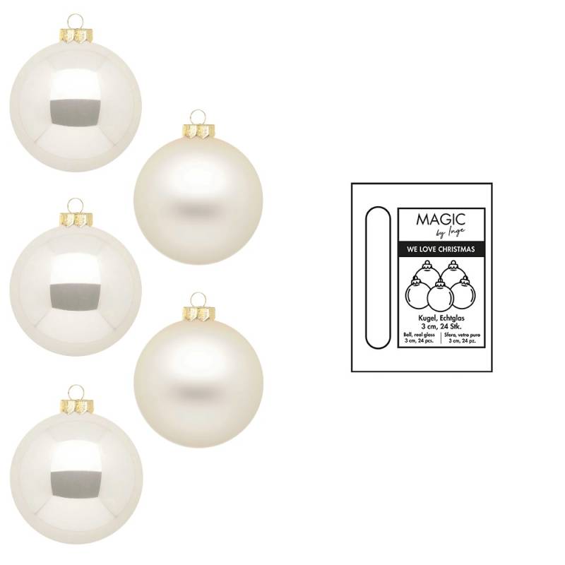 Kugel 3cm in Farbe Champagne (24 Stück/Box) von Inges Christmas Decor