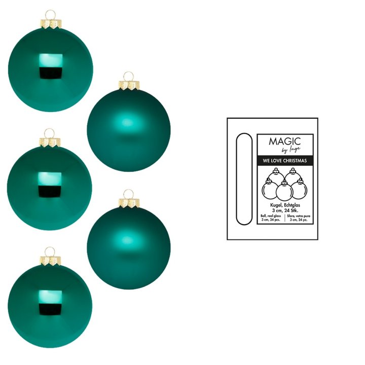 Kugel 3cm in Farbe Deep Forest (24 Stück/Box) von Inges Christmas Decor