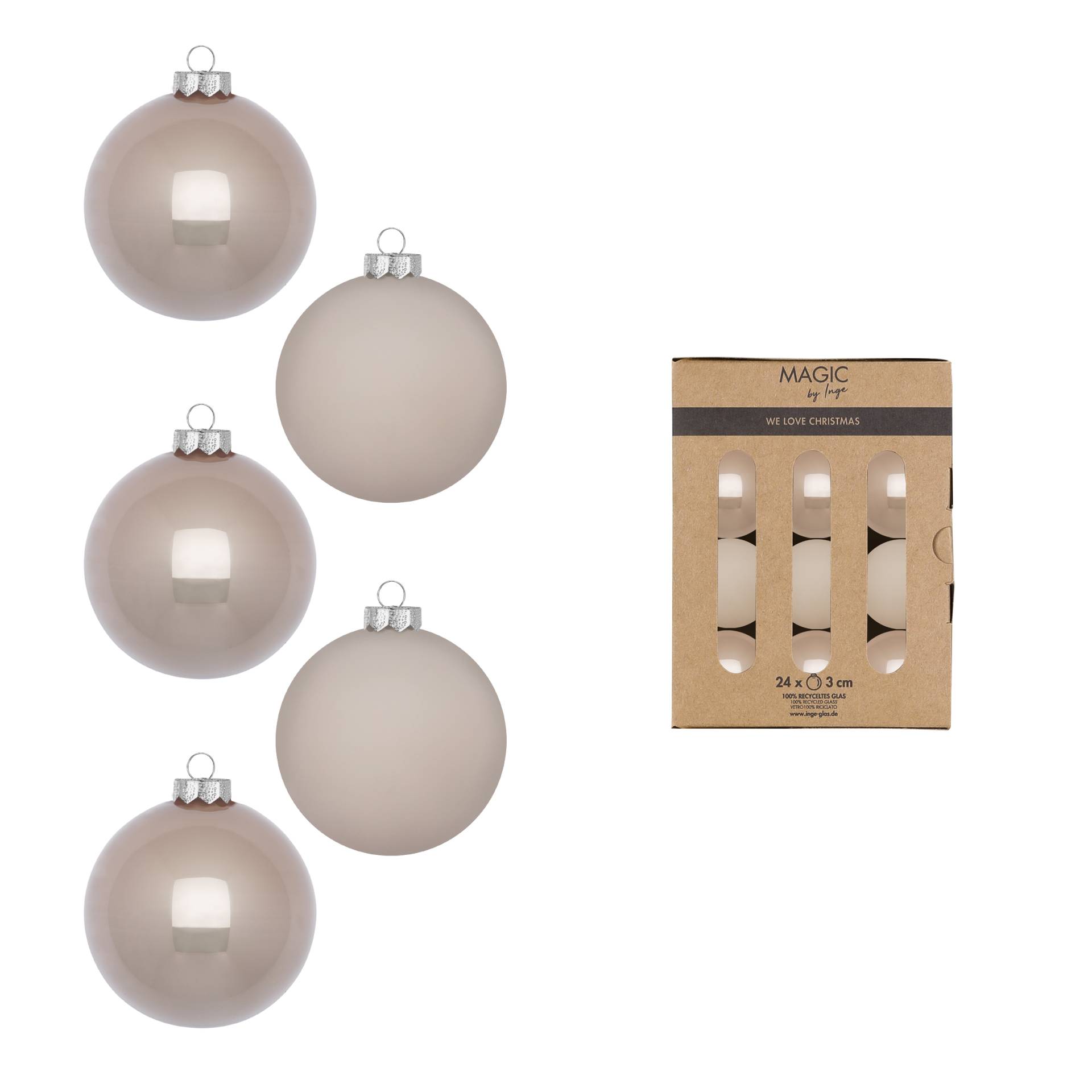 Kugel 3cm in Farbe Fine Alabaster () von Inges Christmas Decor