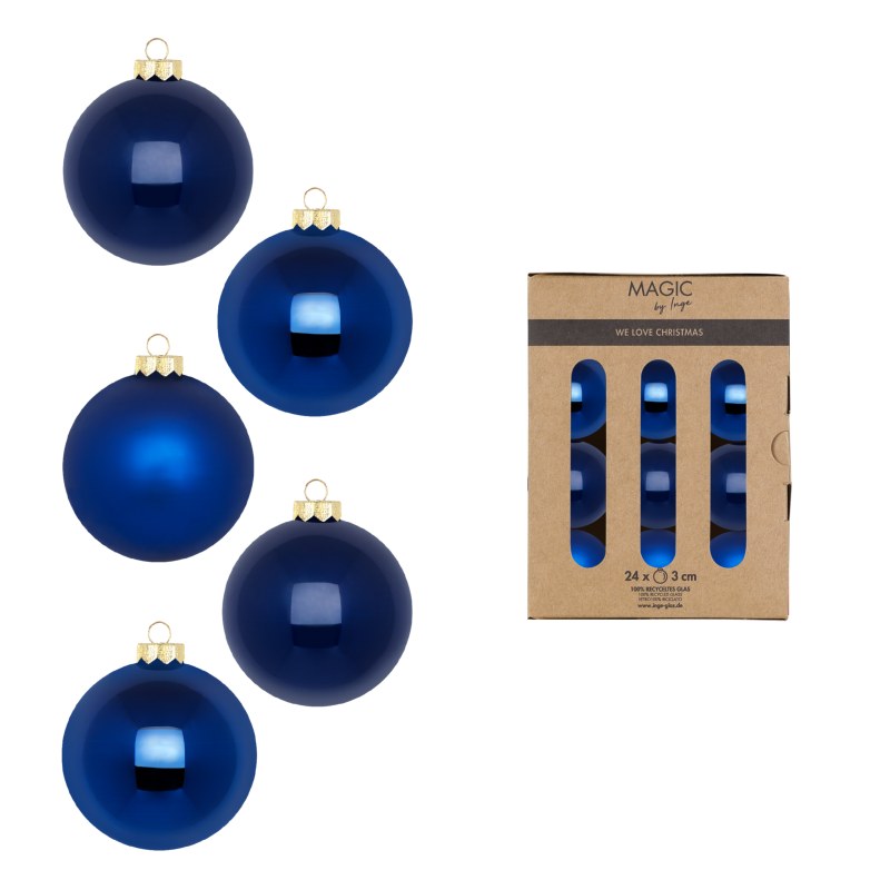 Kugel 3cm in Farbe Royal Blue (24 Stück/Box) von Inges Christmas Decor