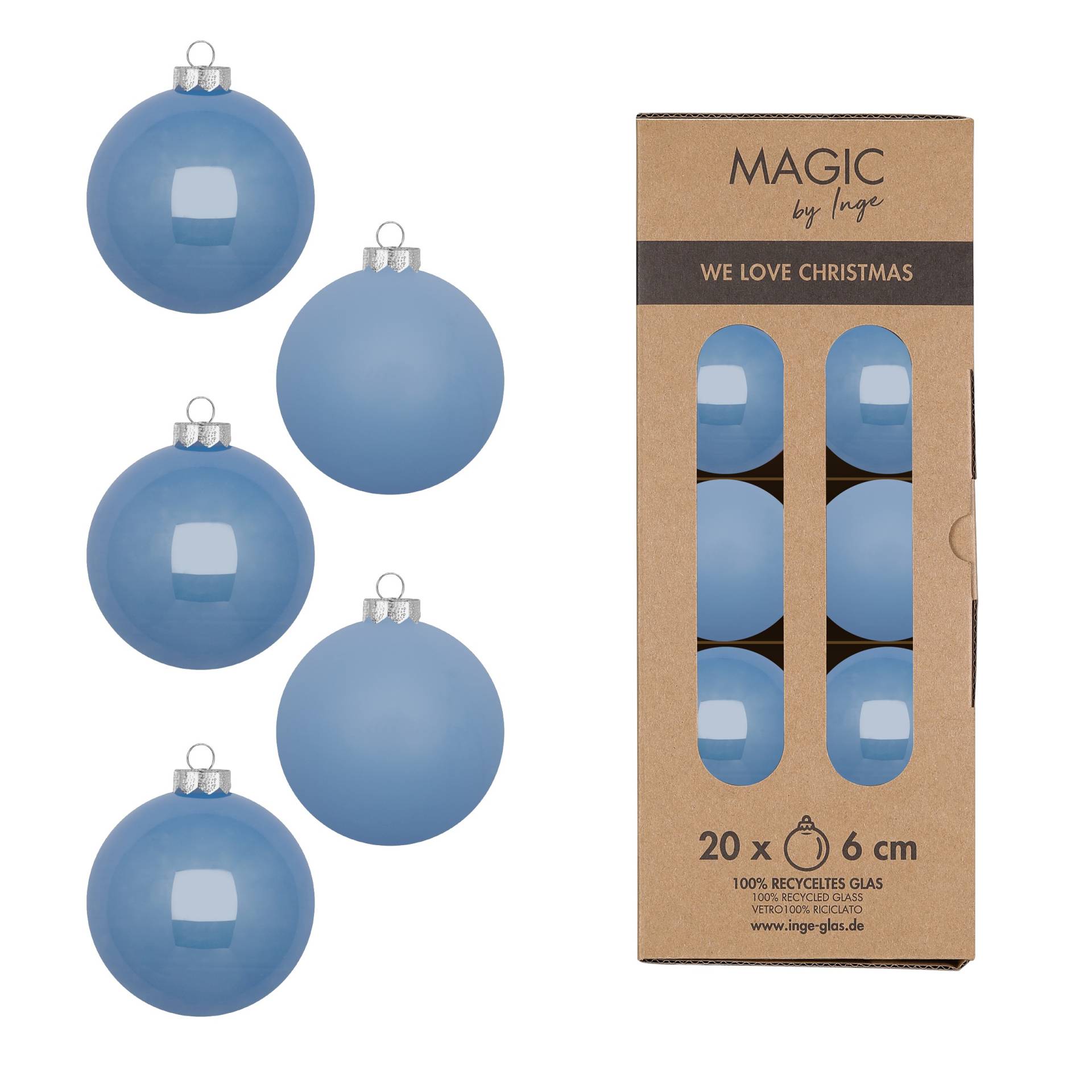 Kugel 6cm in Farbe Airy Blue () von Inges Christmas Decor