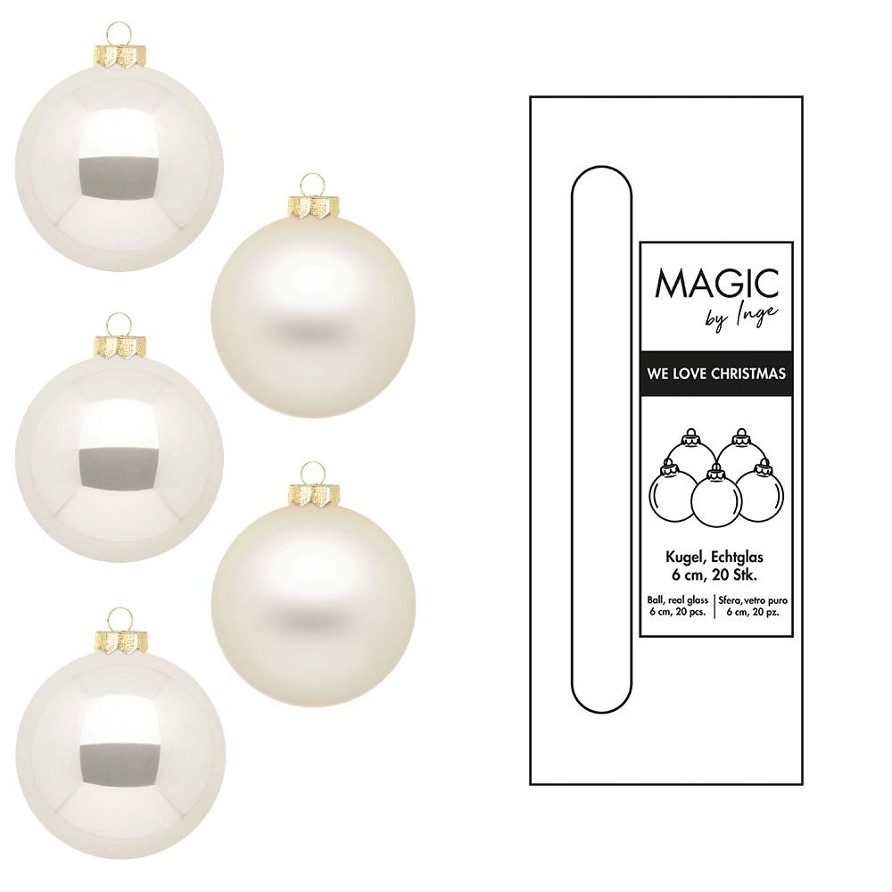 Kugel 6cm in Farbe Champagne (20 Stück/Box) von Inges Christmas Decor