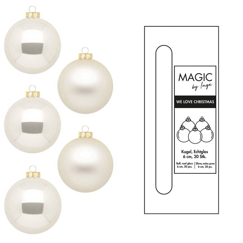 Kugel 6cm in Farbe Champagne (20 Stück/Box) von Inges Christmas Decor