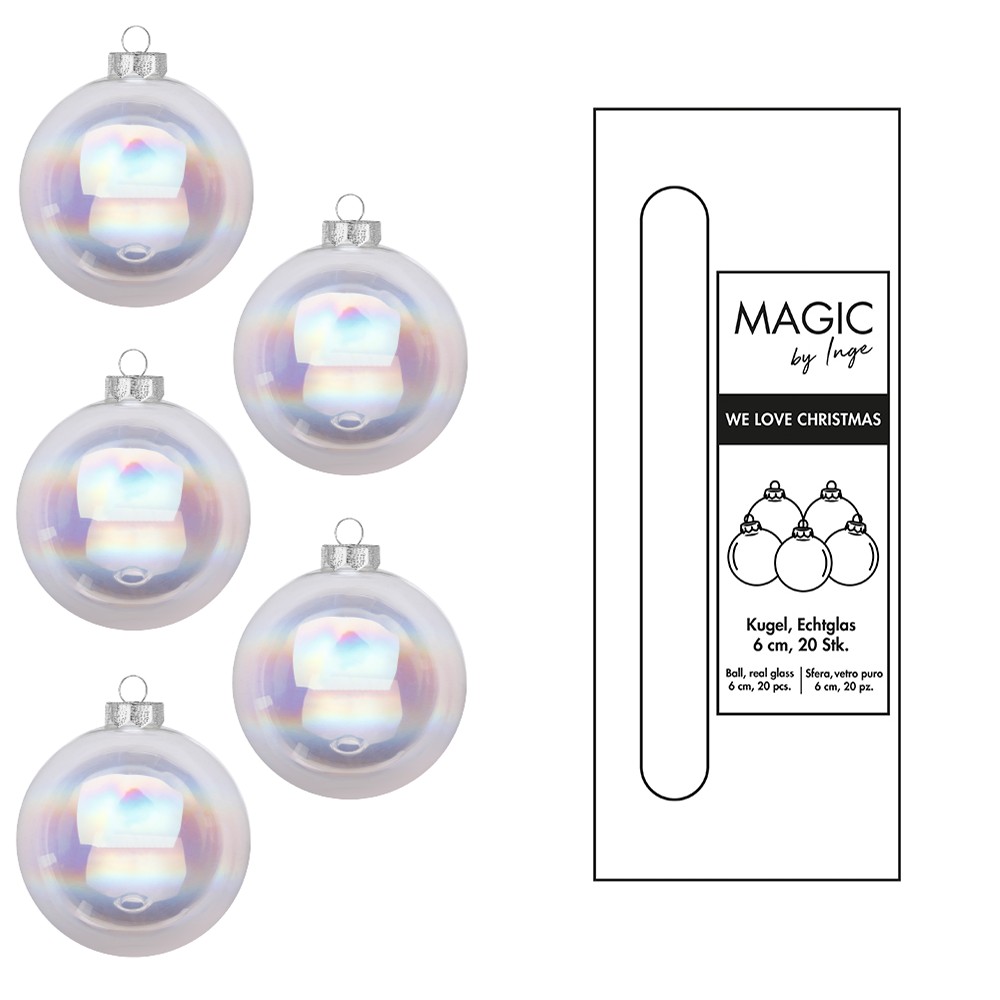 Kugel 6cm in Farbe Dazzling Whisper (20 Stück/Box) von Inges Christmas Decor