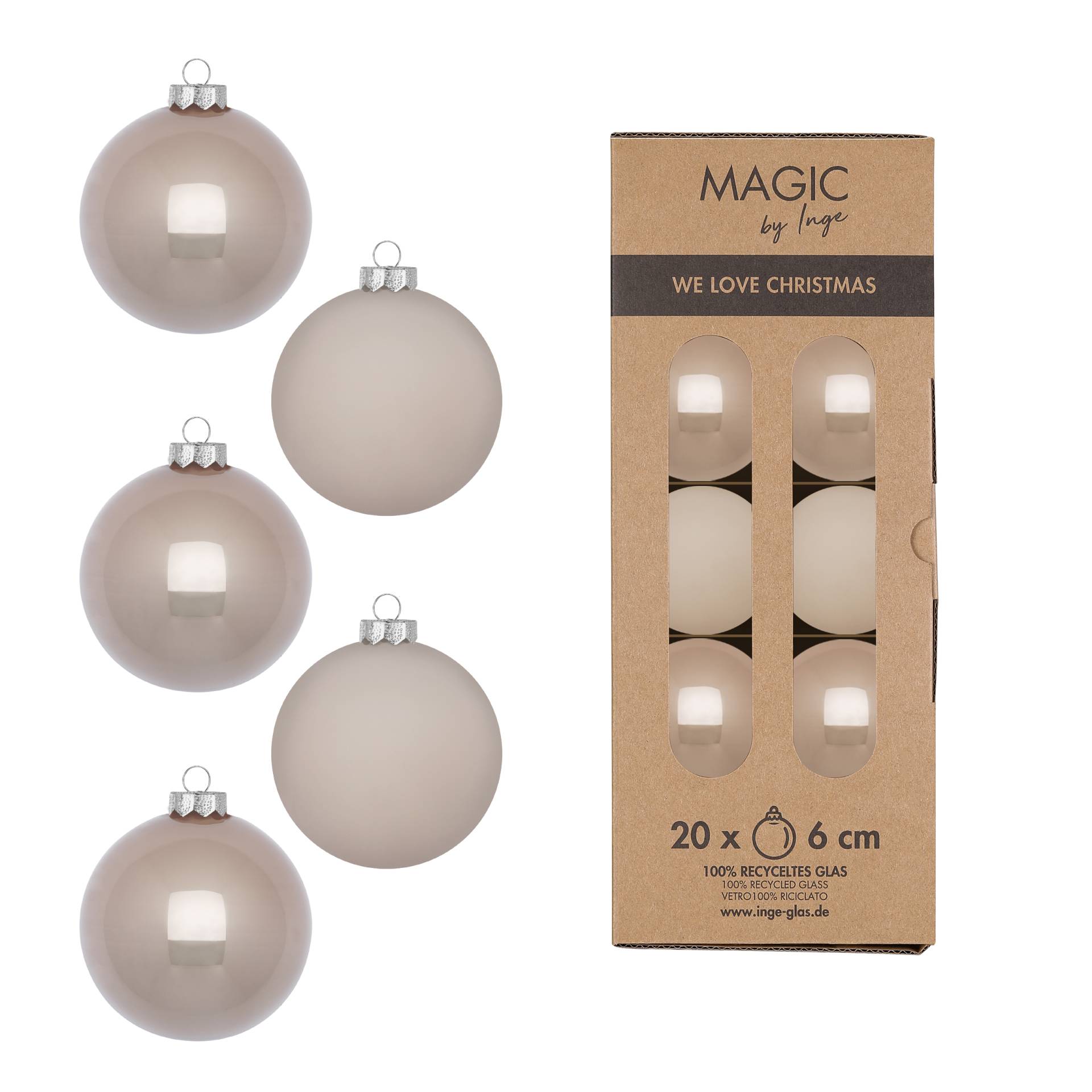 Kugel 6cm in Farbe Fine Alabaster () von Inges Christmas Decor