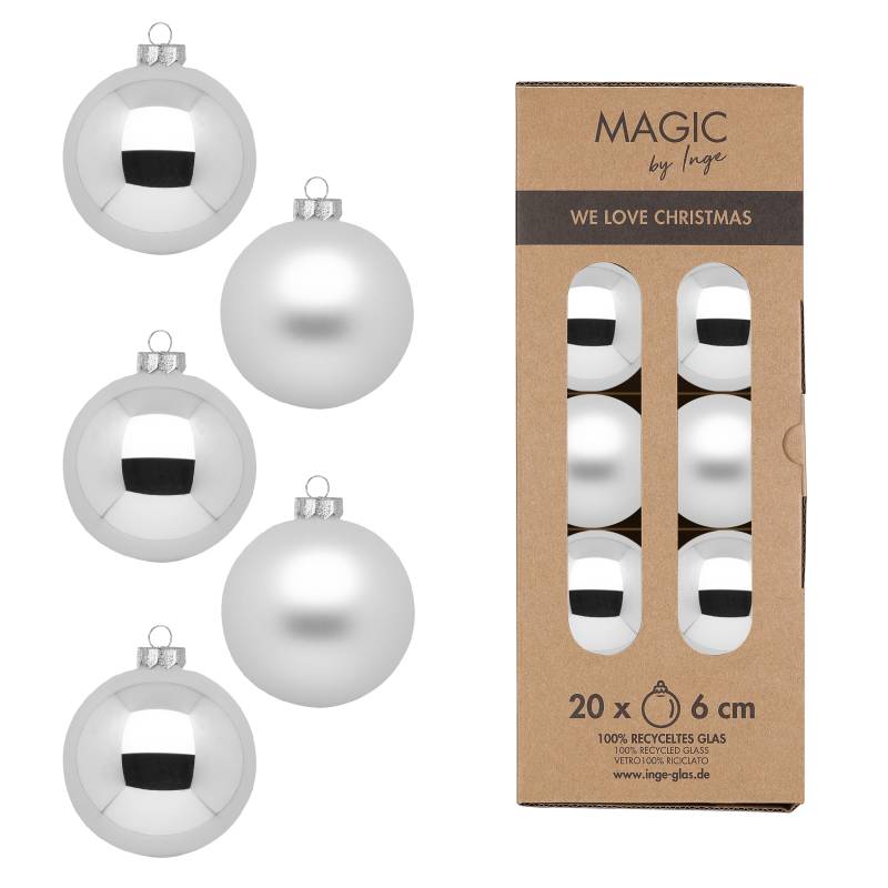 Kugel 6cm in Farbe Frosty Silver () von Inges Christmas Decor