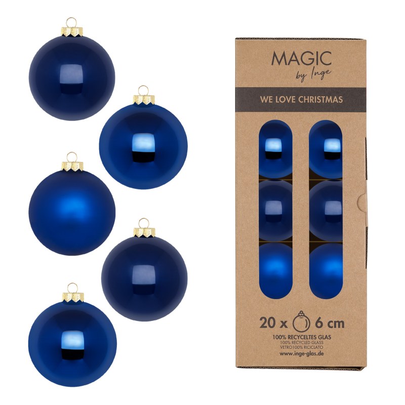 Kugel 6cm in Farbe Royal Blue (20 Stück/Box) von Inges Christmas Decor