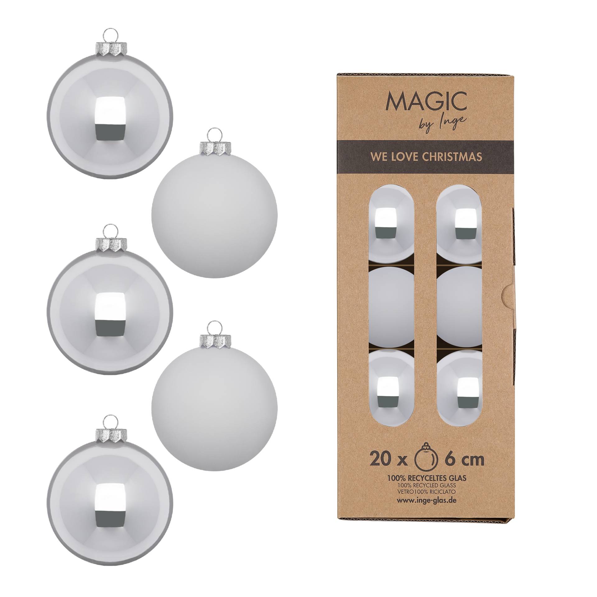 Kugel 6cm in Farbe Snowy Clouds () von Inges Christmas Decor