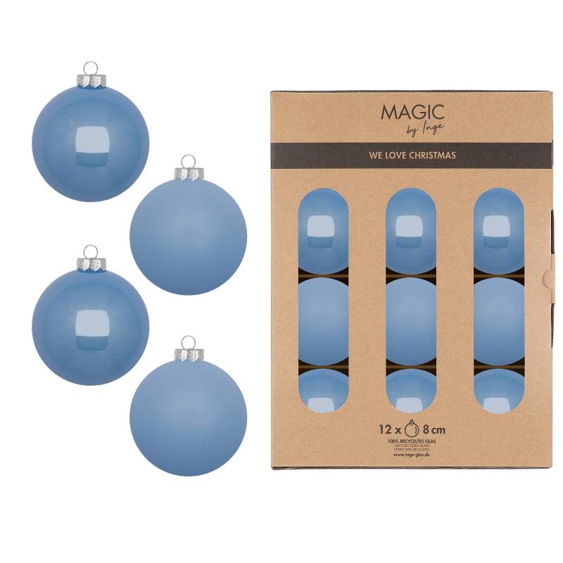 Kugel 8cm in Farbe Airy Blue () von Inges Christmas Decor