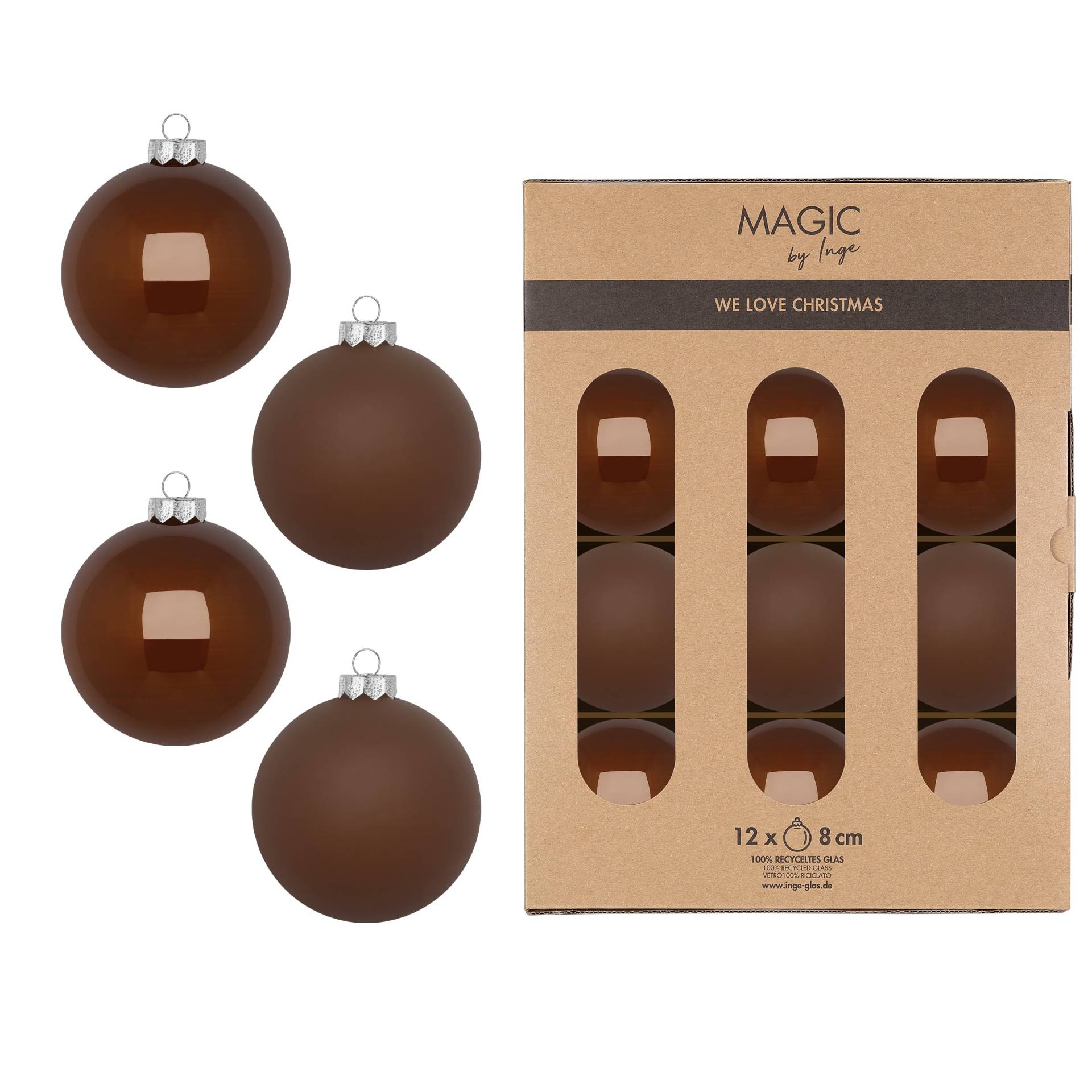 Kugel 8cm in Farbe Creamy Hazelnut () von Inges Christmas Decor