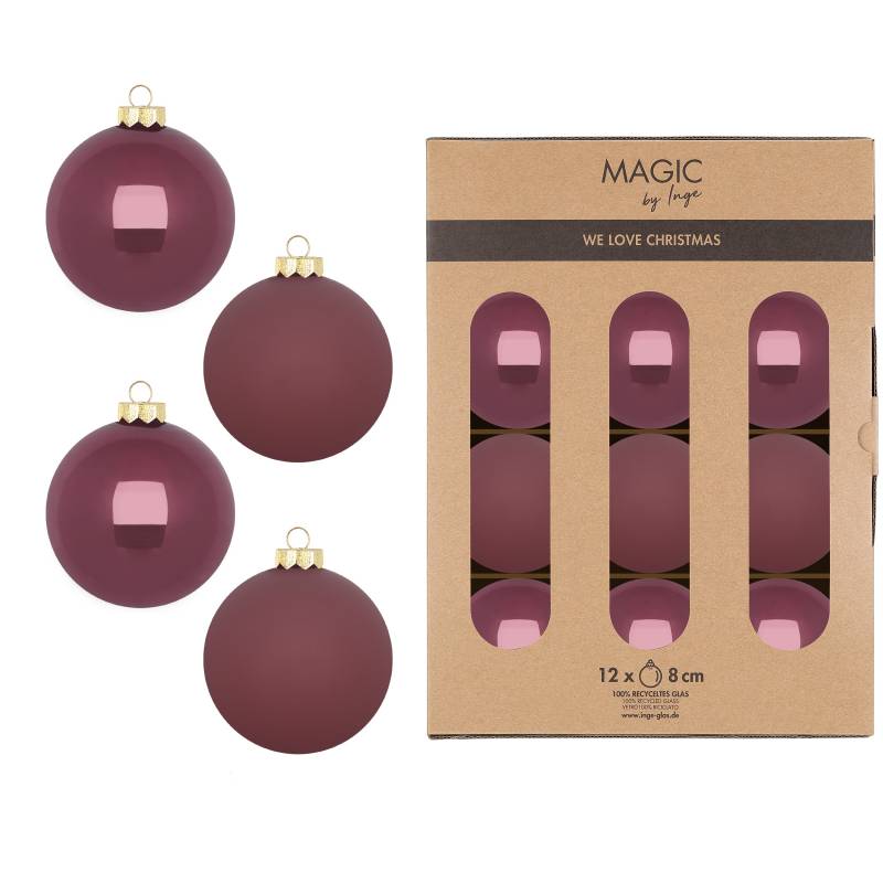Kugel 8cm in Farbe Dusty Rose () von Inges Christmas Decor
