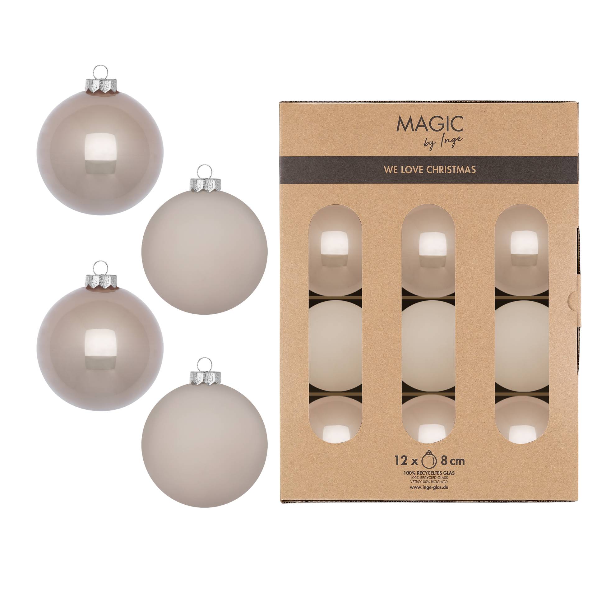 Kugel 8cm in Farbe Fine Alabaster () von Inges Christmas Decor