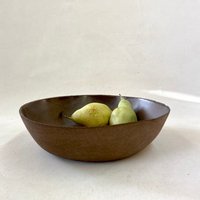 Keramikschüssel, Braun Beige Schüssel, Rustikale Keramik, Salatschüssel, Große Obstschüssel, Servierschüssel von IngridDebardCeramics