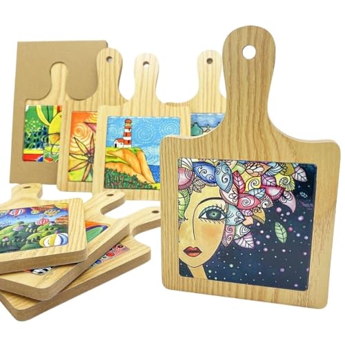 Ingrosso e Risparmio Gastgeschenk Hochzeit 1 Stück Untersetzer Schneidebrett aus Holz und Keramik quadratische Fliesen verschiedene Muster Idee Jubiläum Konfirmation Geschenk Küche Zubehör Naif Stil von Ingrosso e Risparmio