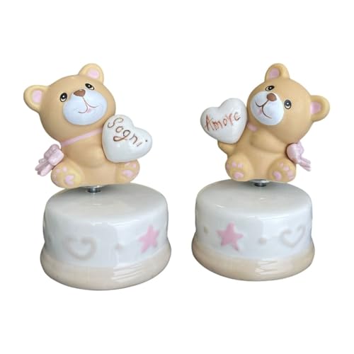 Ingrosso e Risparmio Gastgeschenk Taufe Mädchen 1 Stück Duftspender Bär mit Herzen Harz Details Rosa Mädchen Geburt Weiblich Günstig elegant von Ingrosso e Risparmio