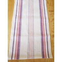 Wunderschöne 49"x 21" Handgewebte Gestreifte Tischläufer/Tischdecke Aus Leinen Schweden von Ingsvintage