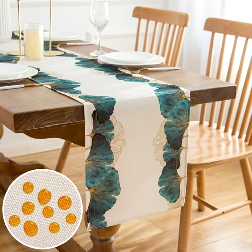 Tischläufer Petrol Tischdecke Blau Grün Tischläufer Ginkgo Biloba Tischläufer Modern Table Runner Tischläufer Frühling Sommer Tischläufer Dekoration für Esszimmer Party Urlaub Dekoration 33x183cm Tischläufer Petrol Tischdecke Blau Grün Tischläufer Ginkgo Biloba Tischläufer Modern Table Runner Tischläufer Frühling Sommer Tischläufer Dekoration für Esszimmer Party Urlaub Dekoration 33x183cm von Inhobbok