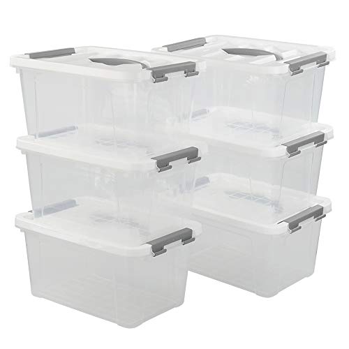 Inhouse Aufbewahrungsbox aus Kunststoff mit Deckel, transparent, 6 Stück von Inhouse