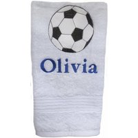 Weißes Handtuch Individuell Bestickt Mit Großem Fußball Und Personalisiert | Jede Sportart, Die Sie Wählen Weißes Handtuch Individuell Bestickt Mit Großem Fußball Und Personalisiert | Jede Sportart, Die Sie Wählen von InitialImpressions