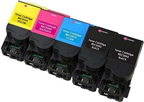 5er Set Premium Toner kompatibel für Lexmark 802H CX410de CX410dte CX410e CX510de CX510dew CX510dhe CX510dthe | Schwarz 4.000 Seiten & Color je 3.000 Seiten von Ink Inspiration