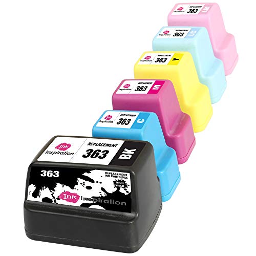 Ink Inspiration® Ersatz für HP 363 Druckerpatronen 6er-Pack, kompatibel mit HP Photosmart C7280 C8180 C5180 C6180 C6280 C7180 3310 3210 3110 8250 D6160 D7160 D7260 D7460 von Ink Inspiration