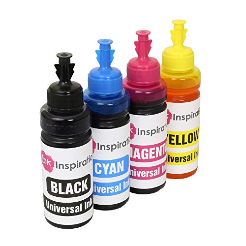 INK INSPIRATION® Universal Nachfülltinte für Patronen und CISS System kompatibel mit EPSON Canon HP Brother LEXMARK Dell RICOH, 4er-Pack von Ink Inspiration