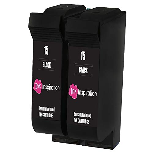 Ink Inspiration® 2 Schwarz Premium Druckerpatronen Ersatz für HP 15 Deskjet 816c 825c 827 840c 841c 842c 843c 845c 845cvr 848c | hohe Kapazität von Ink Inspiration