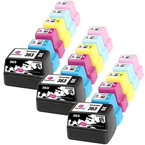 Ink Inspiration® Ersatz für HP 363 Druckerpatronen 18er-Pack, kompatibel mit HP Photosmart C7280 C8180 C5180 C6180 C6280 C7180 3310 3210 3110 8250 D6160 D7160 D7260 D7460 von Ink Inspiration