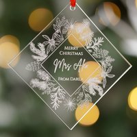 Lehrer Weihnachtsgeschenk, Christbaumkugel, Ornament, Personalisierte Geschenk, Weihnachtsdekoration Ornament von InkEtch
