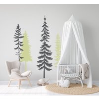 Pine Trees Aufkleber, Wald Thema Kinderzimmer, Pinienwald, Abenteuer, Camping, Wandtattoos von InkSprouts