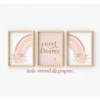 Süsse Träume | Blumen Druckset Blumen Kinderzimmer Dekor von InkWoodAndPaper