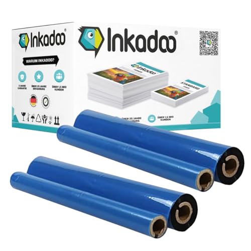 Inkadoo Thermorolle für Brother PC72RF (2 Stück) Thermo-Transfer-Rolle Thermal Rolls, Thermoroll Products, Thermal Paper von Inkadoo