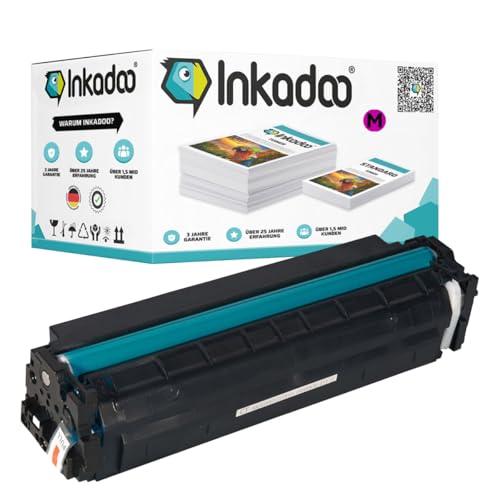 Inkadoo Toner für HP 201X / CF400X + CF253AM Color Laserjet Pro MFP M 277 dw Color Laserjet Pro M 252 n (Magenta) Tonerkartusche, Tonerpatronen, Drucker Toner von Inkadoo